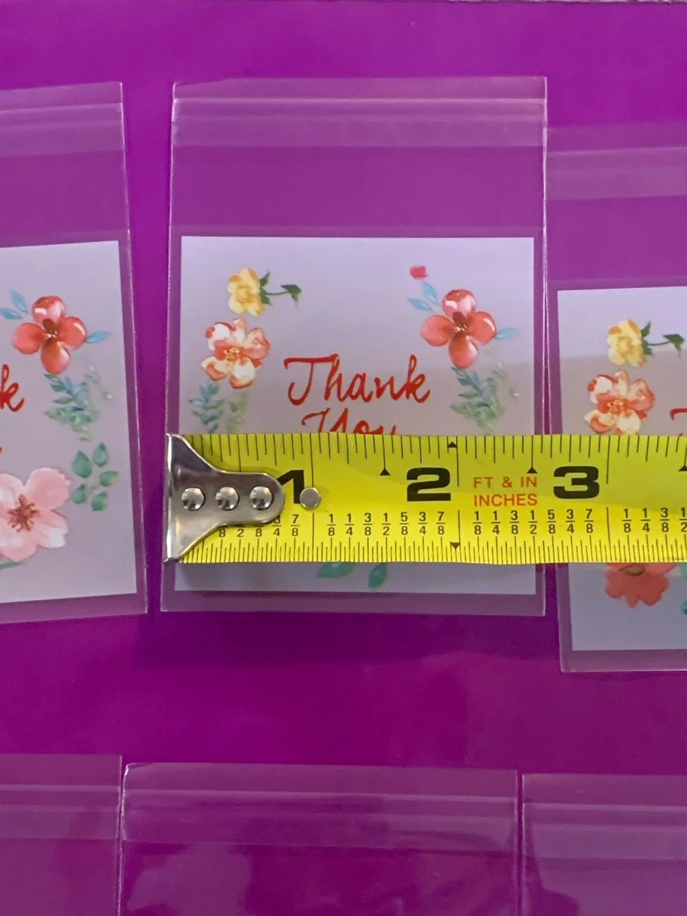 Floral 'Thank You' Bags - Coral & Green
